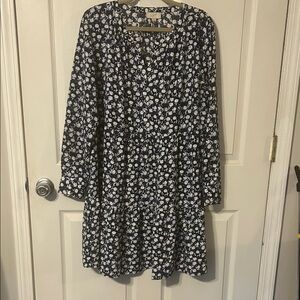 LOFT Blue and White Floral Dress